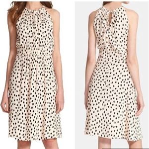 Kate Spade Black Leopard Dot Halter Dress Size 6